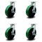 Service Caster 10 Inch Heavy Duty Green Poly on Cast Iron Swivel Caster Set with Brakes, 4PK SCC-KP92S1030-PUR-GB-SLB-4 - alternate 1